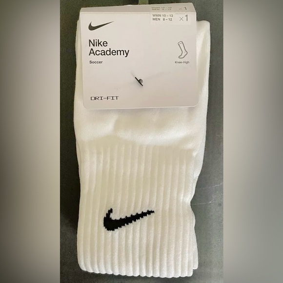 Brand New Original Nike Academy Over-The-Calf Soccer Sock - White - Large - Picture 1 of 3